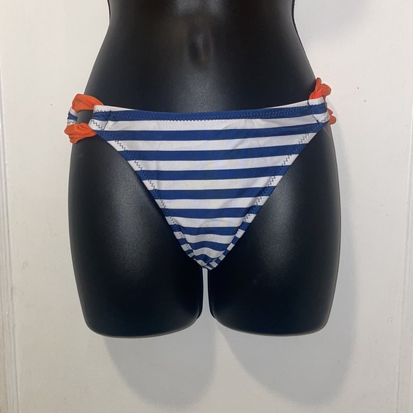 New Orange & Striped Push Up 2 Piece Convertible Bikini Swimsuit Suit Set M - Picture 6 of 15